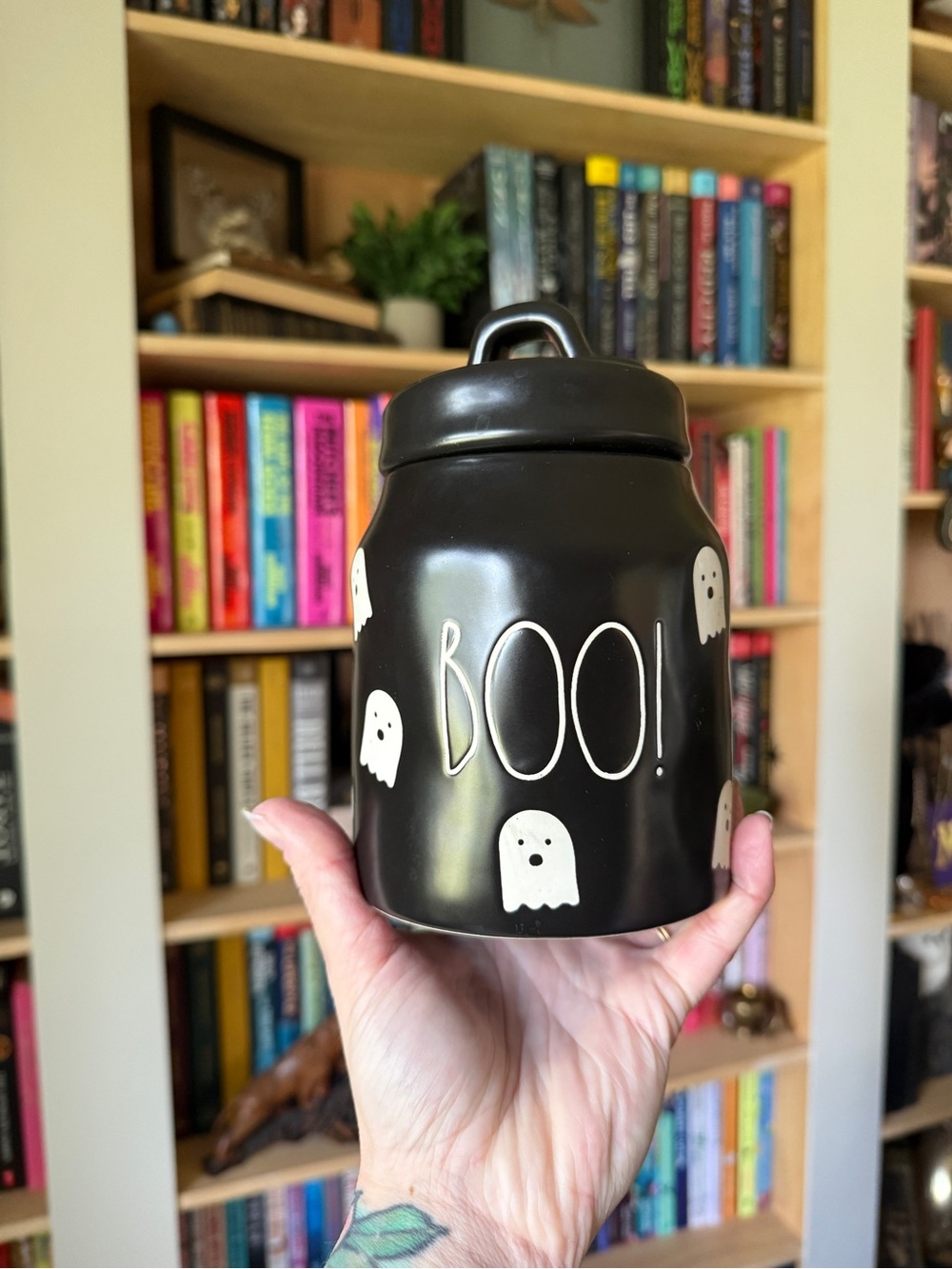 Halloween 'Boo!' Ceramic Canister by Rae Dunn - Black